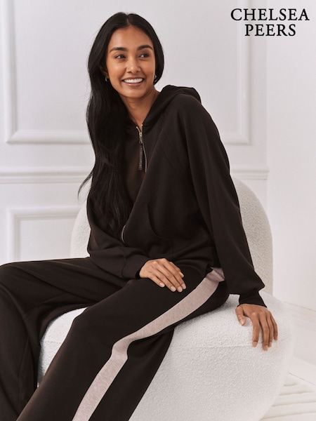 Chelsea Peers Brown LuxeComfort Scuba Zip Hoodie (G52869) | €77