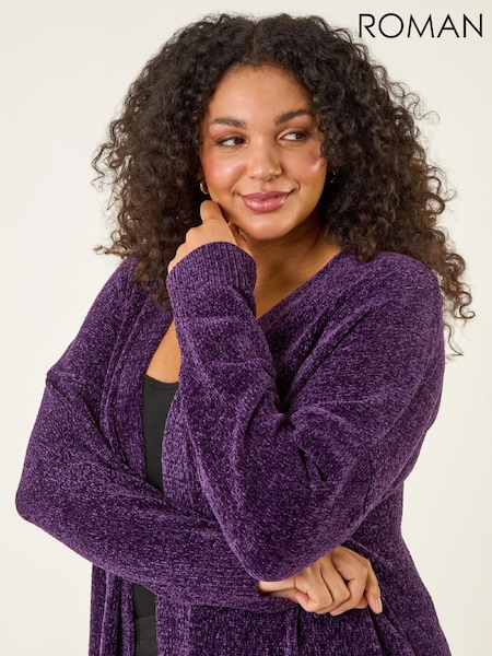 Morado - Roman Curve Textured Chennile Knit Cardigan (G52915) | 88 €