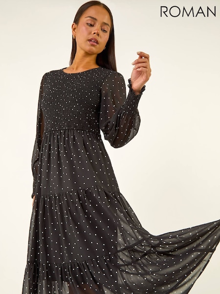 Roman Petite Spot Print Maxi Dress (G52923) | ‏340 ر.ق.