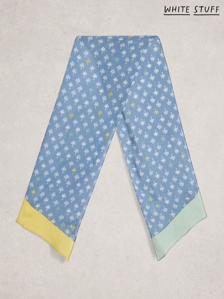 White Stuff Blue Sally Skinny Printed Scarf (G53169) | AED146
