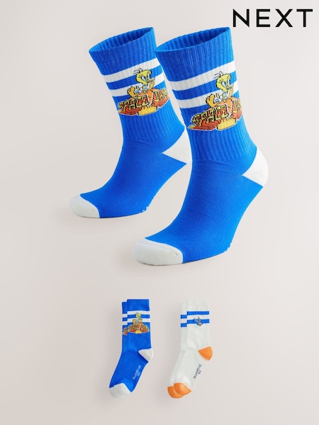 White/Blue Looney Tunes License Sports Socks 2 Pack (G53301) | $24