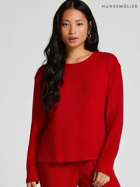 Hunkemoller Red Jersey Long-Sleeved Pyjamas Top (G53626) | €38.50