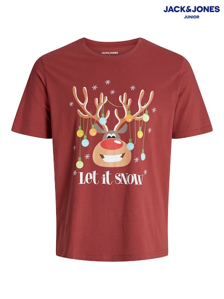 JACK & JONES Junior Red Christmas Novelty T-Shirt (G53780) | €14