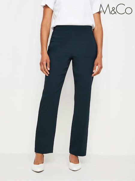 M&Co Blue Straight Leg Bengaline Trousers (G54078) | R$ 265