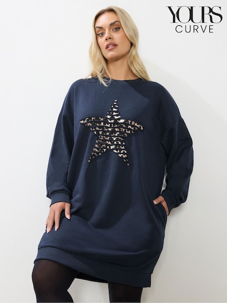 Yours Curve Blue Sweatshirt Dress (G54106) | €43