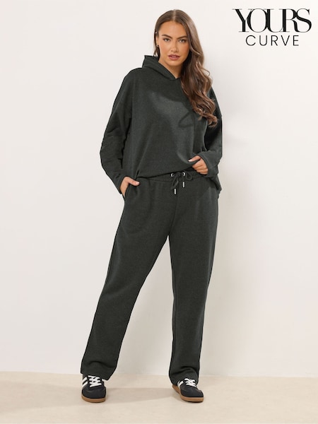 Yours Curve Light Grey Tie Waistband Joggers (G54127) | €28