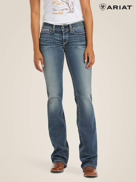 Ariat Blue Mid Rise Whipstitch Boot Jeans (G54153) | €114