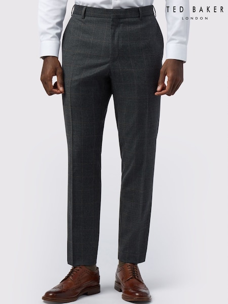 Ted Baker Tailoring Grey Slim Fit Overcheck Trousers (G54294) | 198 €