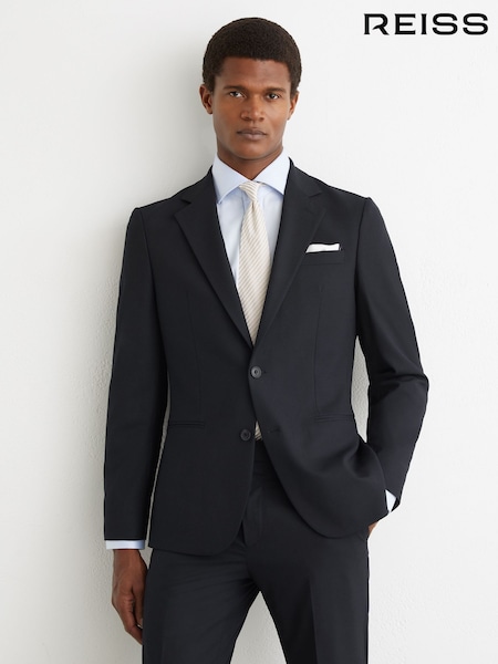 Reiss Navy Graduate Single-Breasted Tailored-Fit Suit Blazer (G54340) | AED1,426