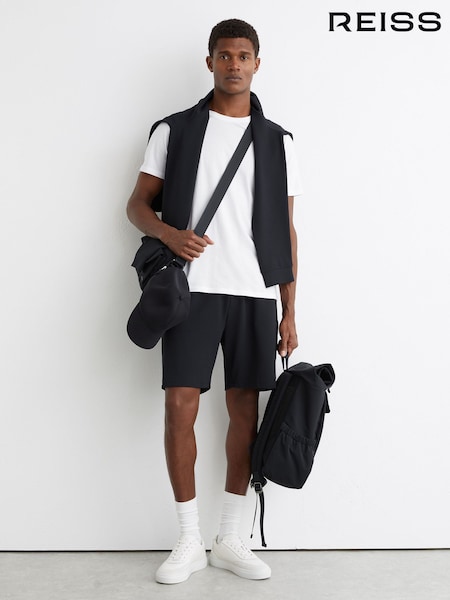 Reiss Navy Tavolla Textured Drawstring Shorts (G54360) | AED490