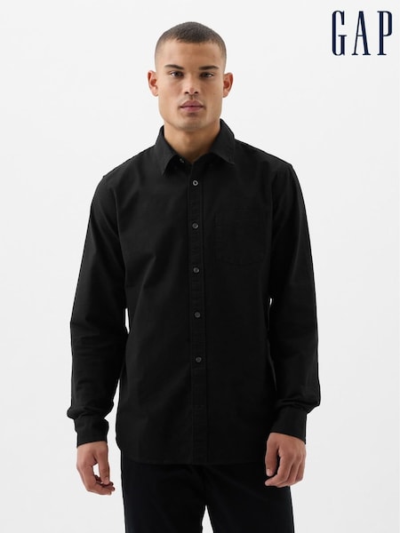 Black - Regular Gap Oxford Shirt In Standard Fit