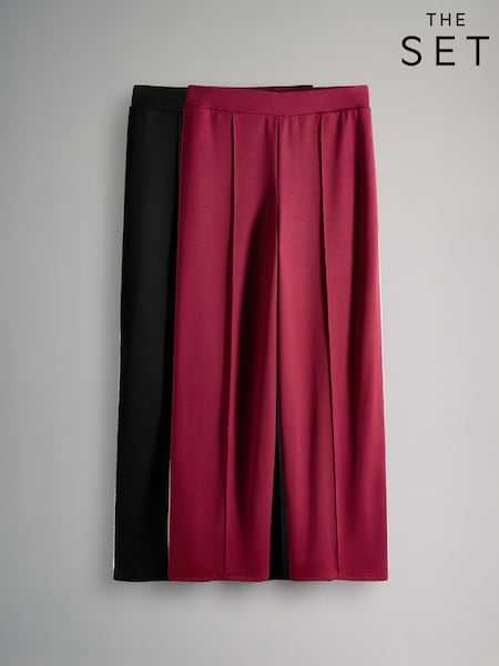 The Set Black/ Dark Red 2 Pack Modal Straight Leg Jogger (G54573) | €50