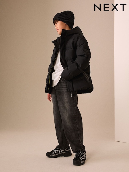Black - Waterproof Padded Coat (3-17yrs)