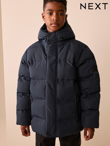 Navy - Waterproof Padded Coat (3-17yrs)