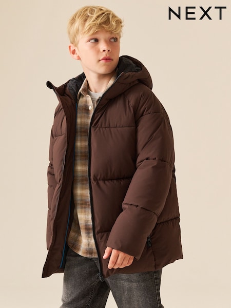 Marron - Manteau rembourré (3-17 ans)