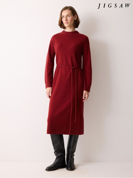 Jigsaw Red Triangular Scarf Knit Dress (G54643) | €253