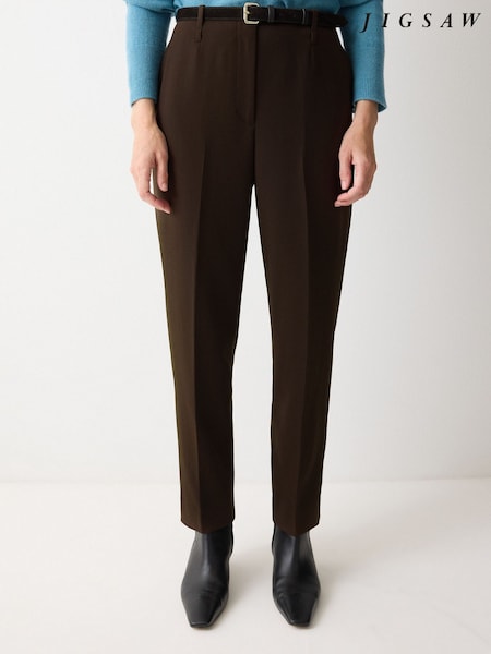 Jigsaw Brown Lisson Crepe Trousers (G54651) | AED961
