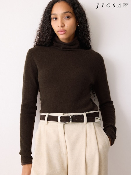 Jigsaw Brown Cloud Cashmere Holden Polo Shirt (G54657) | €216