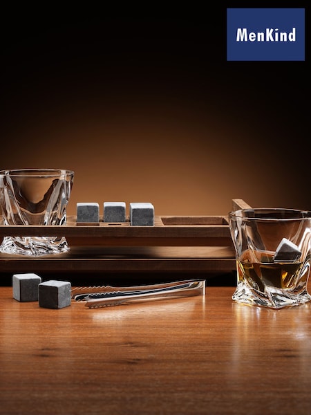 MenKind Clear Stylish Stones Connoisseur Creations Twisted Glasses Set (G54674) | €29