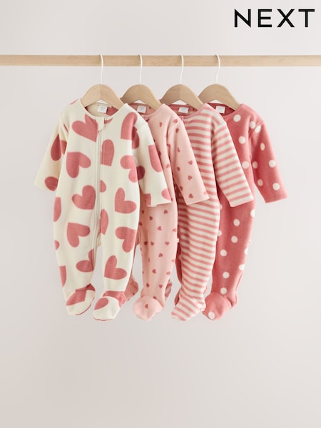 Rozo Srce - Beba Mikro runo Dvosmerni rar Sleepsuits 4 paket