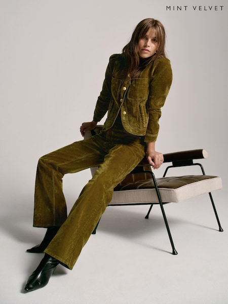 Mint Velvet Green Mid Rise Wide Jeans (G54915) | €179