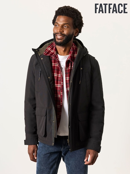 Black - Regular Fatface Waterproof Jacket