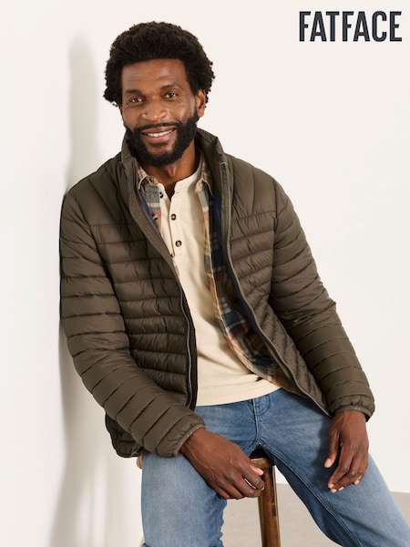 Khaki Grønn - Regular Fatface Lightweight Quilted Jacket