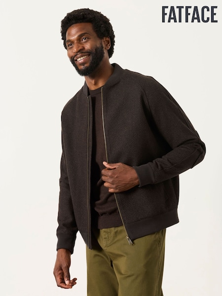 Brown - Regular Fatface Wool Mix Bomber Jacket
