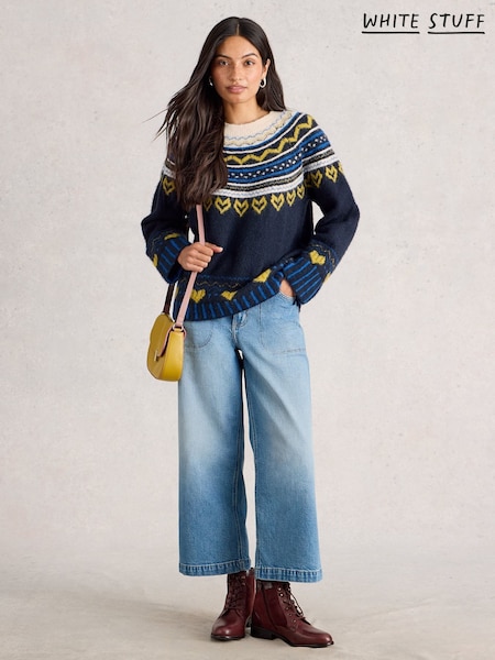 White Stuff Blue Harriet Fairisle Pattern Jumper (G55031) | €87