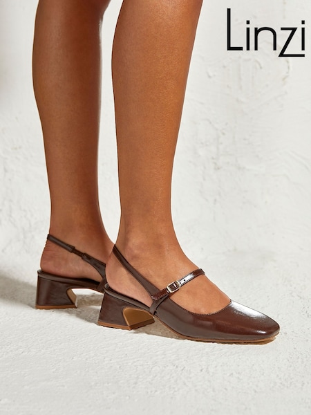 Marrón - Linzi Society Slingback Courts With Buckle Detail (G55123) | 51 €