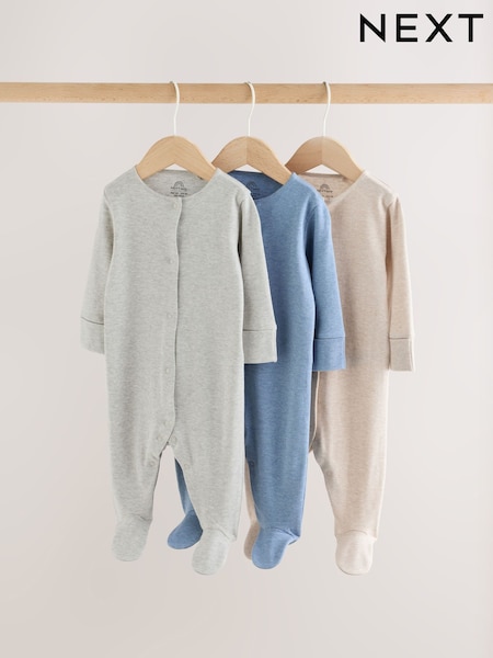 Grey/ Blue/Neutral - Bebeluși pijamale întregi cu 3 Pachet (0-2yri)