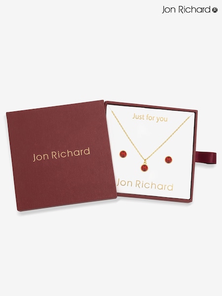 Jon Richard Gold 14Ct Real Plated Birthstone Bezel Set - July (G55374) | €32