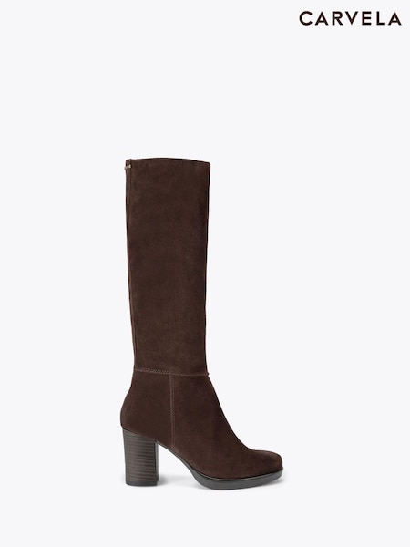 Brown - Carvela Silver Knee Boots