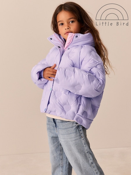 Alyvinė violetinė - Little Bird Heart Detail Padded Coat