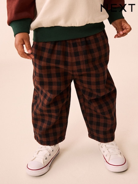 Gingham Brun - Pantalon à enfiler (3mois7ans)