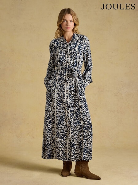 Navy Spot - Joules Piper Western Shirt Dress