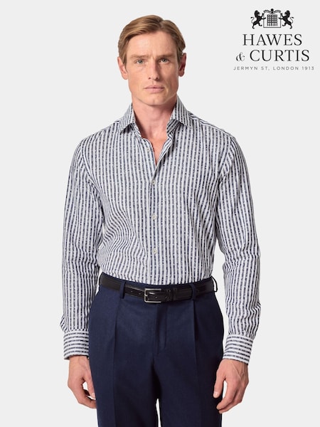 Hawes & Curtis Blue Stripe Jacquard Shirt (G56055) | ‏359 ر.ق.