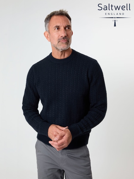 Saltwell Cable Knit Crew Neck Brown Jumper (G56066) | 168 QAR