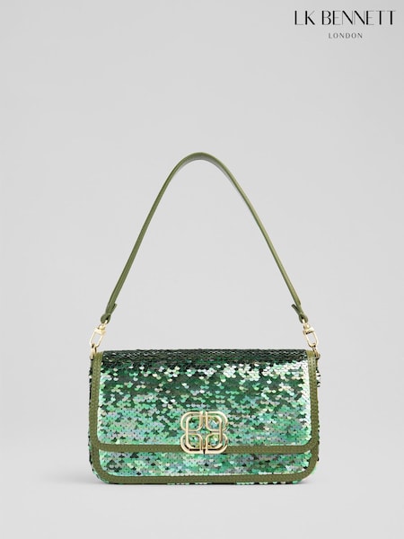 LK Bennett Green Zoe Trim Cross-Body Bag (G56156) | €228