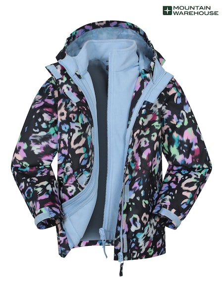 Mountain Warehouse Blue Aries Printed Waterproof  3-in-1 Jacket (G56241) | €64