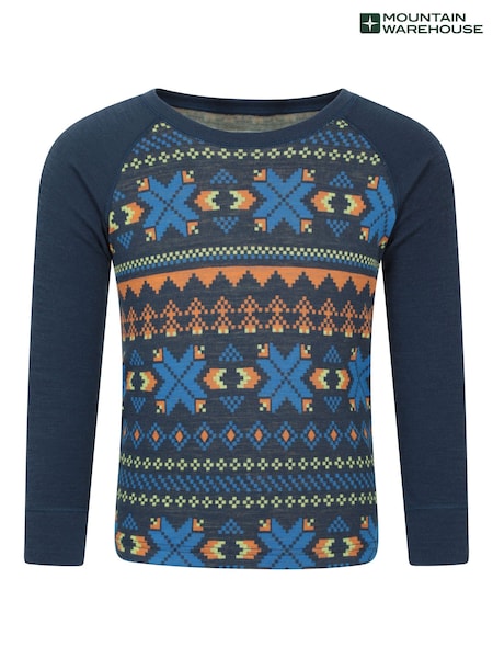 Mountain Warehouse Blue Jacquard  Merino Base Layer Set (G56584) | R$ 415