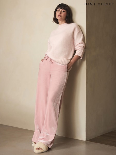Mint Velvet Pink Velvet Wide Trousers (G57034) | €163
