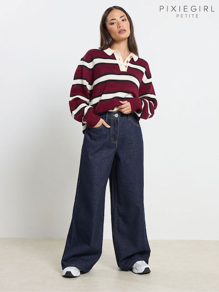 PixieGirl Petite Wide Leg Stretch Waist Jeans (G57419) | kr628