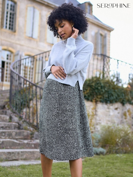 Seraphine Grey Marl & Black Dot Maternity & Nursing Knit Top Dress (G57514) | €88.50