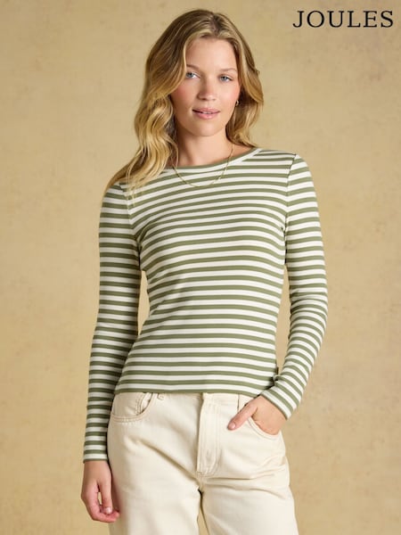 Khakigrün - Joules Sophie Ribbed Fitted T-shirt