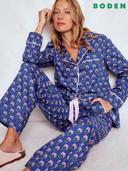 Boden Blue Cotton Pyjama Trousers (G57609) | R$ 485