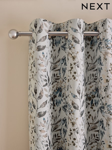 Honesty Leaf Jacquard Eyelet Lined Curtains