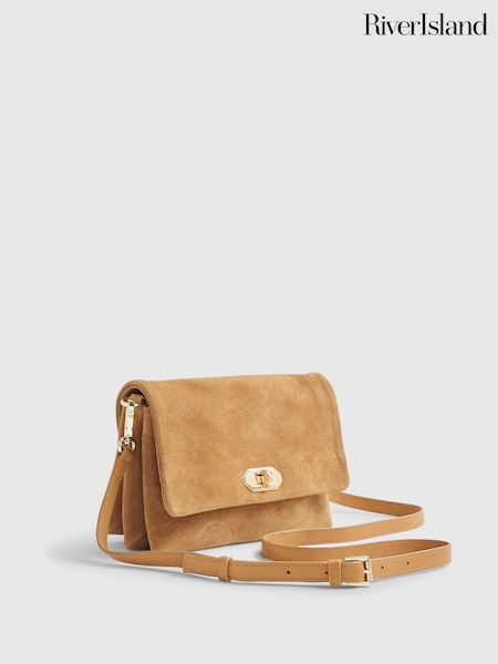 River Island Brown Suede Cross-Body Bag (G57874) | €73