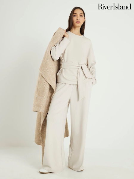 River Island Cream Tie Front Premium Top (G57925) | €53