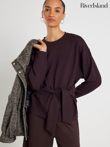 River Island Brown Tie Front Premium Top (G57927) | €45